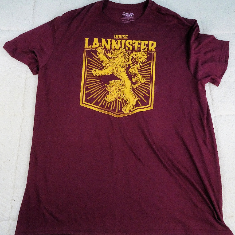 Game of Thrones House Lannister Burgundy Tee XL